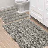 PrimeBeau U Sharp Stripe Bath Rug Contour Set