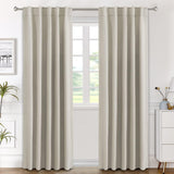 H.Versailtex H.Vesailtex 2 Panels Blackout Thermal Insulated Back Tab Rod Pocket Solid Color Curtains