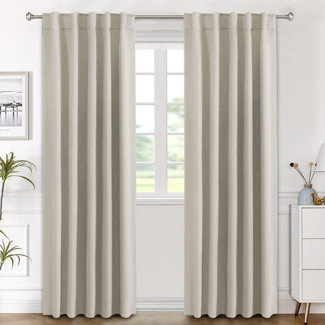 H.Versailtex H.Vesailtex 2 Panels Blackout Thermal Insulated Back Tab Rod Pocket Solid Color Curtains
