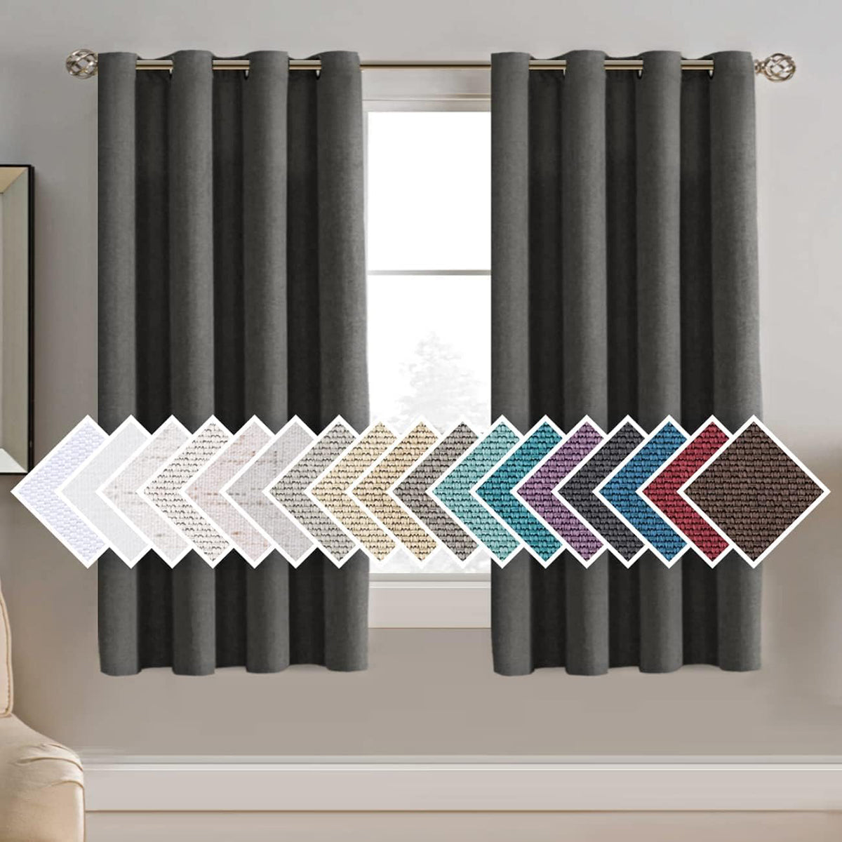 H.Versailtex 1 Panel Linen Blackout Thermal Insulated Grommet Curtain