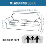 H.VERSAILTEX 4 Piece Stretch Sofa Covers for 3 Cushion Couch Covers for Living Room Furniture Slipcovers (Base Cover Plus 3 Seat Cushion Covers) Upgraded Thicker Jacquard Fabric (Sofa, Dove)