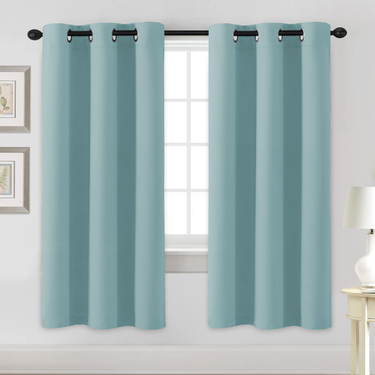 PrimeBeau Essential Blackout Thermal Insulated Curtain Drapes Set of 2 panels, 42 Series