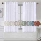 H.Versailtex Natural Linen Tab Loop Pocket Semi Sheer Light Filtering Curtains