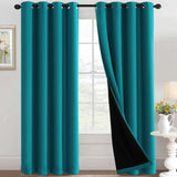 H.Versailtex Blackout Curtains for Bedroom with Black Liner 1 Panel