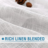 PrimeBeau Natural Linen Blended Grommet Curtains 2 Panel Sets