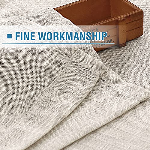 PrimeBeau Natural Linen Blended Grommet Curtains 2 Panel Sets
