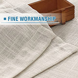 PrimeBeau Natural Linen Blended Grommet Curtains 2 Panel Sets