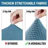 H.VERSAILTEX 3 Piece Stretch Sofa Covers for 2 Cushion Loveseat Couch Covers for Living Room Furniture Cover (Base Cover Plus 2 Seat Cushion Covers) Thicker Jacquard Fabric(Medium, Storm Blue)