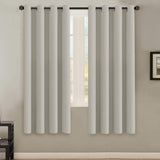 PrimeBeau Blackout Grommet Solid Color Curtain Set of 2 Panels, W52" Short