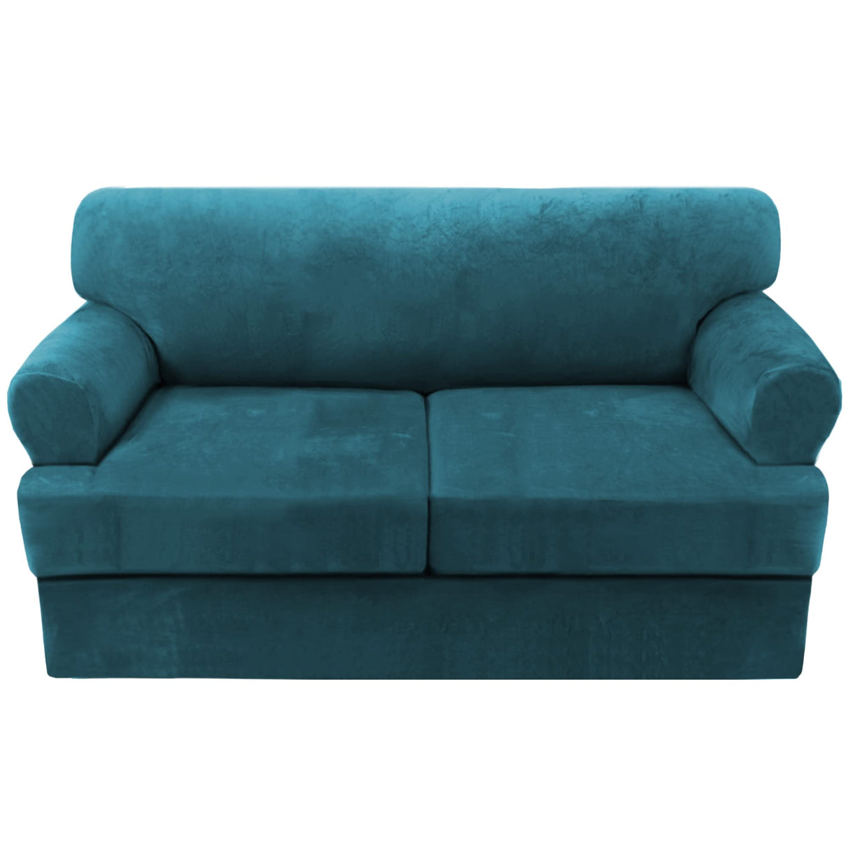 PrimeBeau Sofa Cover 3 Pieces T Cushion Loveseat Slipcovers Thick Velvet Couch Cover Furniture Protector Stretch T Cushion Sofa Covers for 2 Cushion Couch with 2 T Cushion Covers Washable