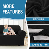 PrimeBeau 2023 Version Sofa Cover 1-Piece Stretch Couch Covers for 3 and 4 Cushions Couch Sofa Cover Spandex Non Slip Soft Form Fit Furniture Protector with Elastic Bottom