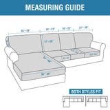 PrimeBeau 2024 New Sectional Couch Covers 8 Pieces Stretch Sofa Covers for Sectional Sofa Set Separate L Shaped Couch Cover for Both Left/Right Couch (Seat and Back: 1 Chaise for Sofa)