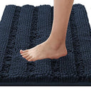 H.Versailtex 1 Piece Extra Thick Chenille Striped Pattern Shaggy Bath Rugs