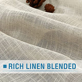 PrimeBeau Natural Linen Blended Grommet Curtains 2 Panel Sets
