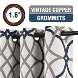 PrimeBeau GEO Pattern Blackout Curtains 2 Panels Set