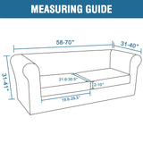 PrimeBeau 3 Pieces Chesterfield Loveseat & Oversized Loveseat Covers Stretch Slip Covers, Mid Century Deep Seat Couch Cover Fit Width Up to 70"-88", Thicker Jacquard Fabric (1 base cover and 2 individual cushion covers)
