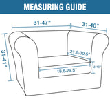 PrimeBeau 2 Pieces Chesterfield Armchair Covers Stretch Slip Covers, Mid Century Deep Seat Couch Cover Fit Width Up to 47 Inch, Thicker Jacquard Fabric (Including 1 base cover and 1 individual cushion cover)