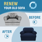 PrimeBeau 2 Pieces T Cushion Sofa Slipcovers Couch Cover for 1 Cushion Couch Non Slip Super Stretch Soft Washable Furniture Protector with 1 Individual T Cushion Cover