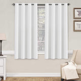 PrimeBeau Blackout Grommet Solid Color Curtain Set of 2 Panels, W52" Short