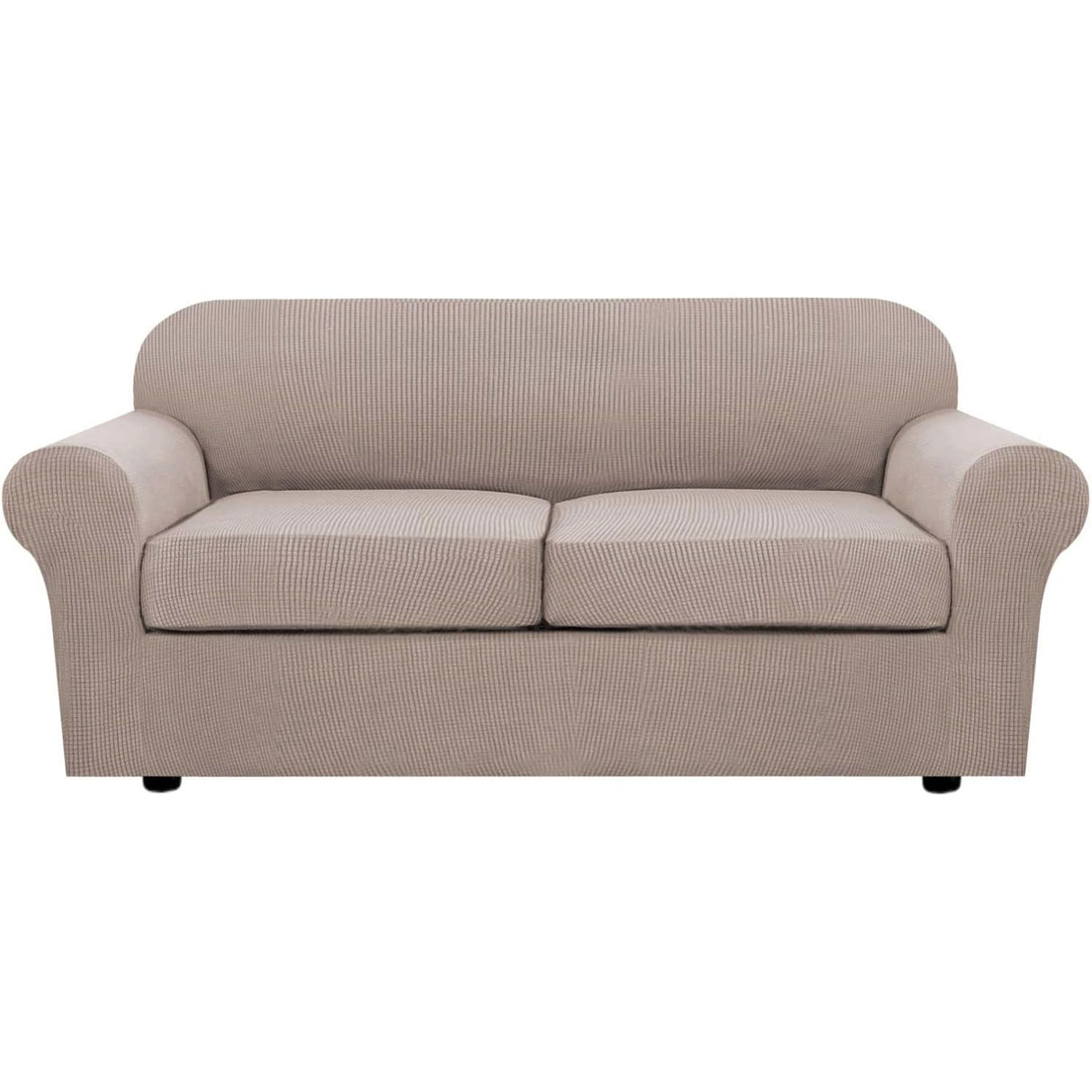 PrimeBeau Thicker Jacquard Fabric 3 Pieces Loveseat & Oversize Loveseat Covers for 2 Cushion Sofa Couch Slipcovers (Base Cover Plus 2 Seat Cushion Covers)