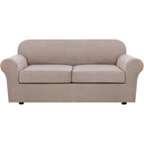 PrimeBeau Thicker Jacquard Fabric 3 Pieces Loveseat & Oversize Loveseat Covers for 2 Cushion Sofa Couch Slipcovers (Base Cover Plus 2 Seat Cushion Covers)