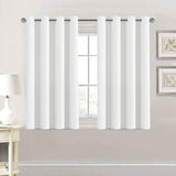 PrimeBeau Blackout Grommet Solid Color Curtain Set of 2 Panels, W52" Short