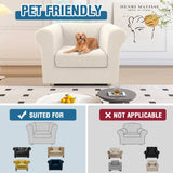 PrimeBeau 2 Pieces Chesterfield Armchair Covers Stretch Slip Covers, Mid Century Deep Seat Couch Cover Fit Width Up to 47 Inch, Thicker Jacquard Fabric (Including 1 base cover and 1 individual cushion cover)
