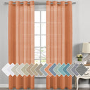 H.Versailtex 2 Panels Natural Linen Blended Semi-Sheer Curtains Privacy Assured with Nickel Grommet