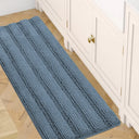 H.Versailtex 1 Piece Extra Thick Chenille Striped Pattern Shaggy Bath Rugs