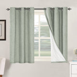 PrimeBeau 100% Blackout Linen Textured Curtains 42 series, Set of 2 Panels