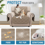 PrimeBeau 100% Waterproof Armchair Covers Washable,Thick Soft Couch Cover for Dogs with Elastic Straps (Armchair, Diamond Shape)