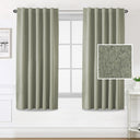 PrimeBeau 100% Blackout Faux Linen Look Curtains, Set of 2 Panels