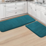 PrimeBeau Luxurious Memory Foam Bath Mat, Flannel Velvety Bath Mat Luxury Extra Soft and Absorbent Non Slip Rugs(Set of 2)