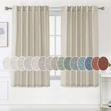 H.Versailtex Natural Linen Tab Loop Pocket Semi Sheer Light Filtering Curtains