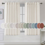 H.Versailtex Natural Linen Tab Loop Pocket Semi Sheer Light Filtering Curtains
