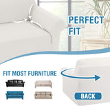 PrimeBeau 2023 Version Sofa Cover 1-Piece Stretch Couch Covers for 3 and 4 Cushions Couch Sofa Cover Spandex Non Slip Soft Form Fit Furniture Protector with Elastic Bottom