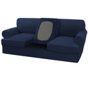 PrimeBeau 4 Pieces T Cushion Sofa Slipcovers Couch Cover for 3 Cushion Couch Non Slip Super Stretch Soft Washable Furniture Protector with 3 Individual T Cushion Covers