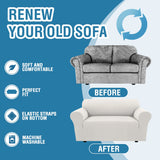 PrimeBeau 2023 Version Loveseat Cover 1-Piece Stretch Couch Covers for 2 Cushion Couch Sofa Cover Spandex Non Slip Soft Form Fit Furniture Protector with Elastic Bottom