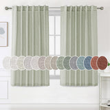 H.Versailtex Natural Linen Tab Loop Pocket Semi Sheer Light Filtering Curtains