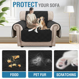 PrimeBeau 100% Waterproof Armchair Covers Washable,Thick Soft Couch Cover for Dogs with Elastic Straps (Armchair, Diamond Shape)