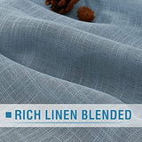 PrimeBeau Natural Linen Blended Grommet Curtains 2 Panel Sets