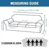 H.VERSAILTEX 4 Piece Stretch Sofa Covers for 3 Cushion Couch Covers for Living Room Furniture Slipcovers (Base Cover Plus 3 Seat Cushion Covers) Upgraded Thicker Jacquard Fabric (XL Sofa, Black)