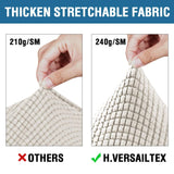 H.VERSAILTEX 4 Piece Stretch Couch Covers for 3 Cushion Couch Sofa Furniture Slipcovers Feature Upgraded Thicker Jacquard Fabric (Sofa, Ivory)