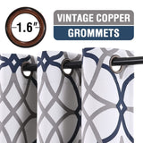 PrimeBeau GEO Pattern Blackout Curtains 2 Panels Set