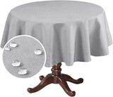 H.Versailtex Linen Textured Table Cloths Premium Solid Tablecloth Spill-Proof Waterproof Table Cover