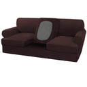 PrimeBeau 4 Pieces T Cushion Sofa Slipcovers Couch Cover for 3 Cushion Couch Non Slip Super Stretch Soft Washable Furniture Protector with 3 Individual T Cushion Covers