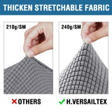 H.VERSAILTEX 4 Piece Stretch Sofa Covers for 3 Cushion Couch Covers for Living Room Furniture Slipcovers (Base Cover Plus 3 Seat Cushion Covers) Upgraded Thicker Jacquard Fabric (Sofa, Dove)