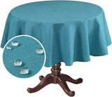 H.Versailtex Linen Textured Table Cloths Premium Solid Tablecloth Spill-Proof Waterproof Table Cover