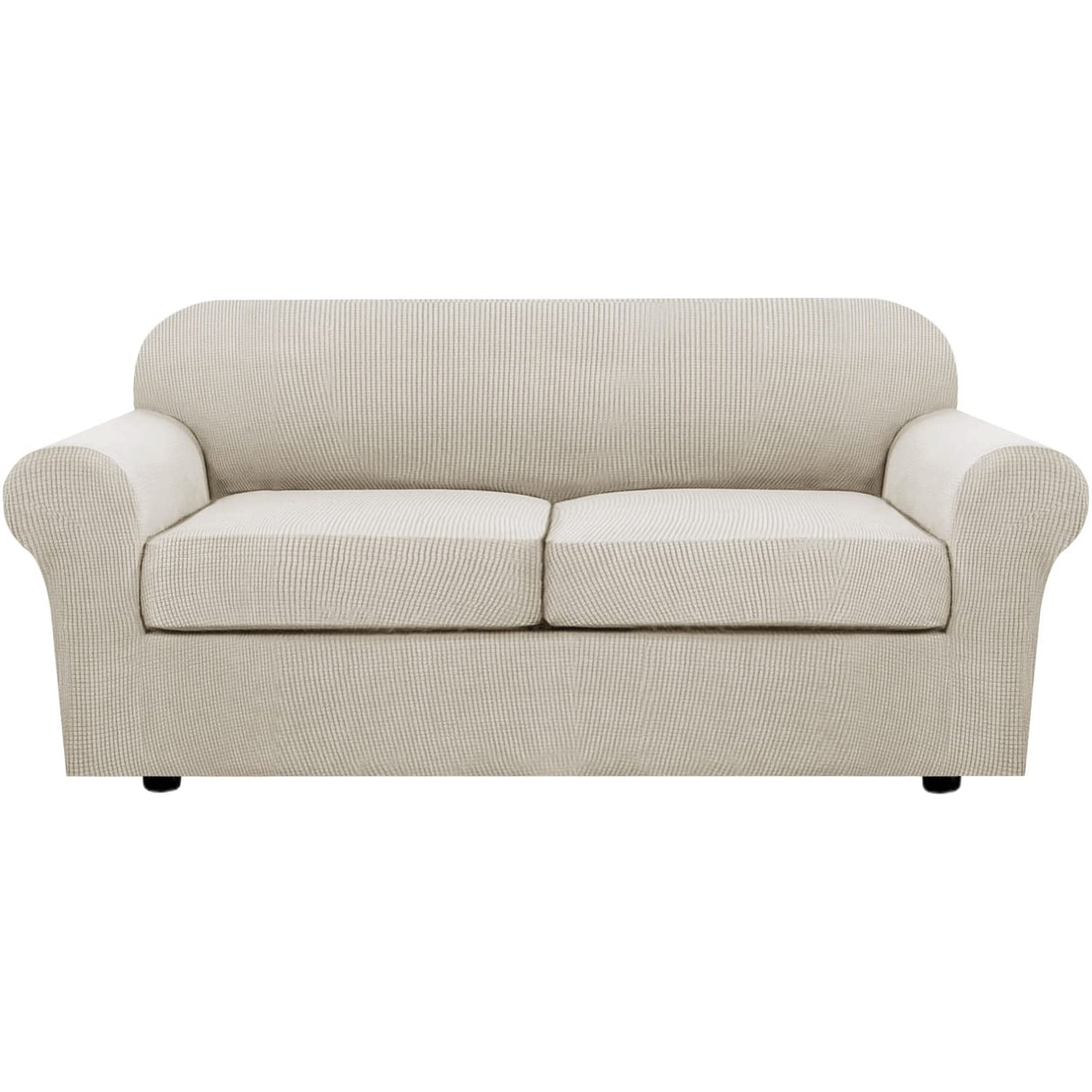 PrimeBeau Thicker Jacquard Fabric 3 Pieces Loveseat & Oversize Loveseat Covers for 2 Cushion Sofa Couch Slipcovers (Base Cover Plus 2 Seat Cushion Covers)