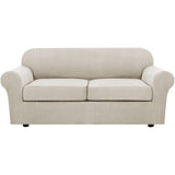 PrimeBeau Thicker Jacquard Fabric 3 Pieces Loveseat & Oversize Loveseat Covers for 2 Cushion Sofa Couch Slipcovers (Base Cover Plus 2 Seat Cushion Covers)